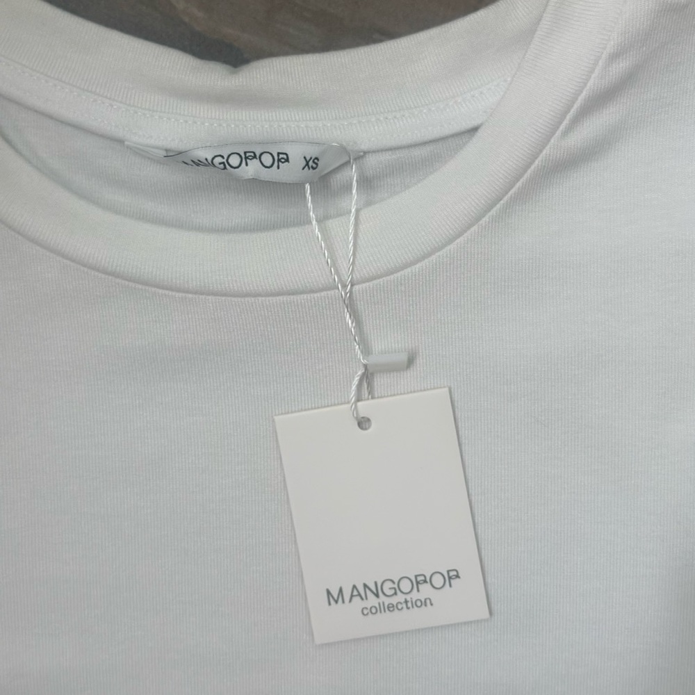 Mango Pop White Short Sleeve Bodysuit XS NEW - Picture 2 of 6
